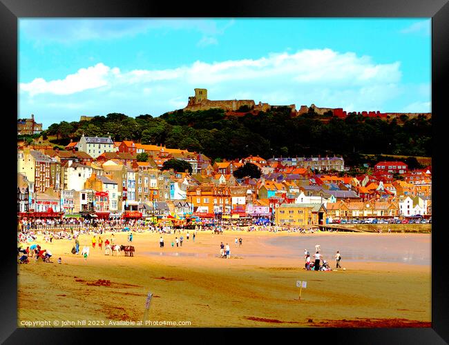 South beach and castle, Scarborough Yorkshire Framed Print by john hill