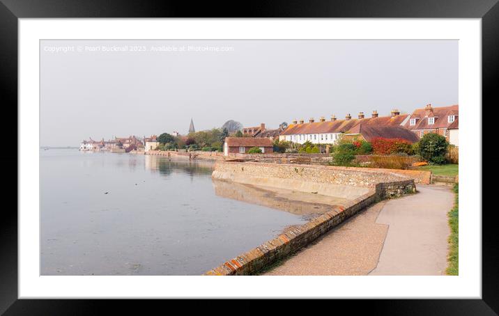 Shore Path to Bosham Village West Sussex panorama Framed Mounted Print by Pearl Bucknall
