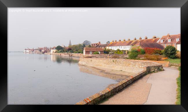 Shore Path to Bosham Village West Sussex panorama Framed Print by Pearl Bucknall