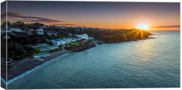 Sunrise over Langland Bay Canvas Print by Leighton Collins