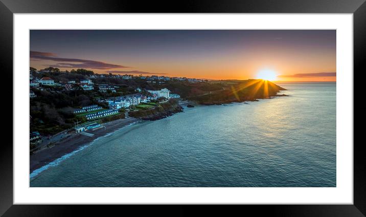 Sunrise over Langland Bay Framed Mounted Print by Leighton Collins
