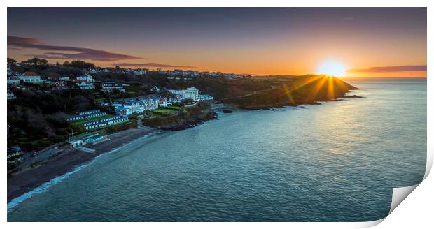 Sunrise over Langland Bay Print by Leighton Collins