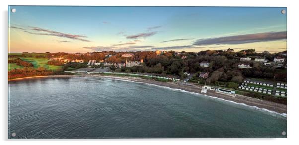 A panorama of Langland Bay Acrylic by Leighton Collins