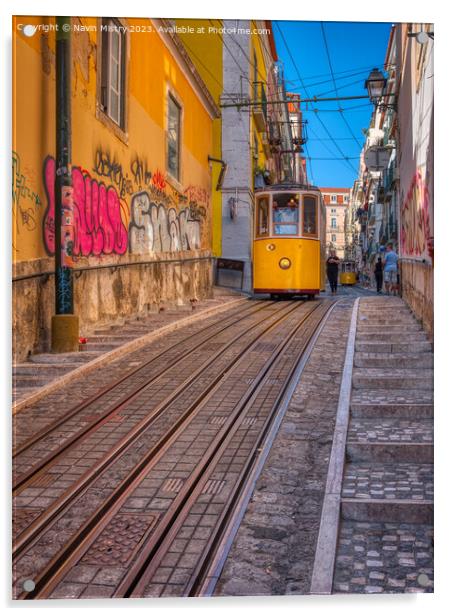 Lisbon Portugal Tramway Network Acrylic by Navin Mistry