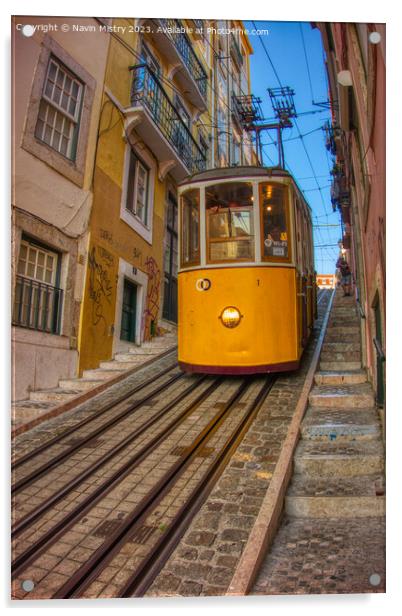 Lisbon Portugal Tramway Network Acrylic by Navin Mistry