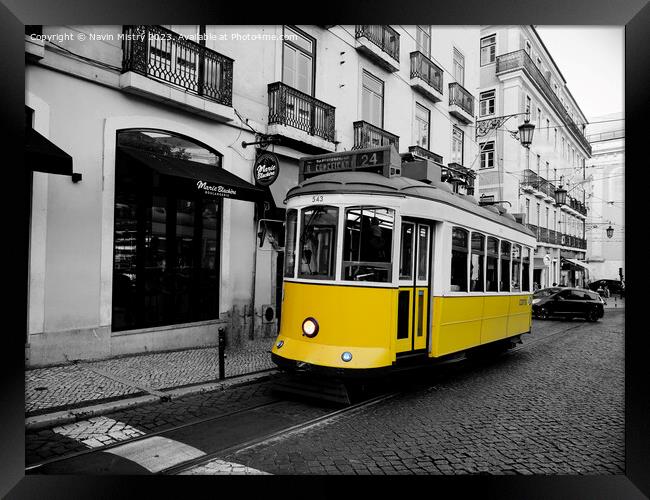 Lisbon Portugal Tramway Network Framed Print by Navin Mistry