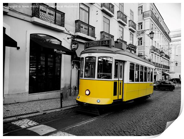 Lisbon Portugal Tramway Network Print by Navin Mistry