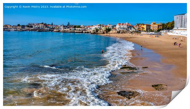 A view of Cascais beach, near Lisbon, Portugal Print by Navin Mistry