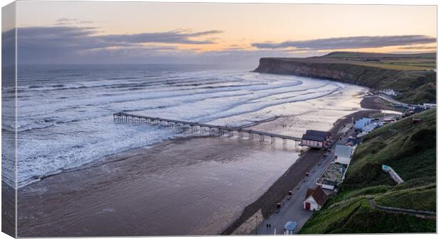 Saltburn Sea Rolls In Canvas Print by Apollo Aerial Photography