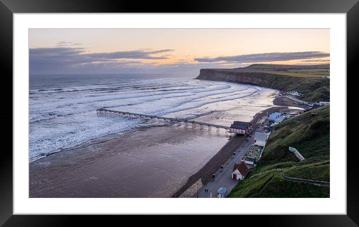 Saltburn Sea Rolls In Framed Mounted Print by Apollo Aerial Photography