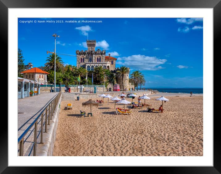 Tamariz Beach, Estoril, Portugal   Framed Mounted Print by Navin Mistry