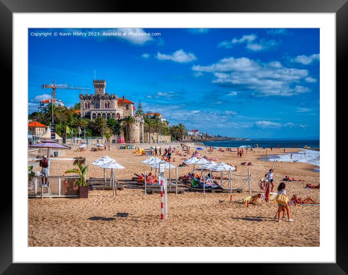 Tamariz Beach, Estoril, Portugal  Framed Mounted Print by Navin Mistry