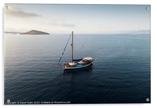 Aegean Sea Pleasure Boat Acrylic by David Pyatt