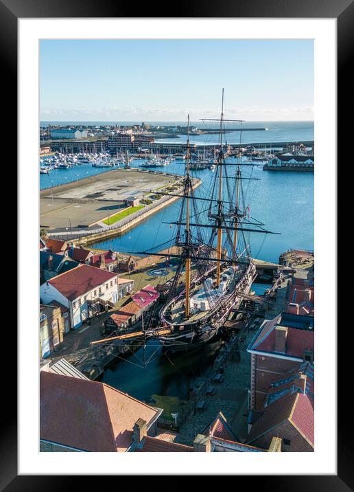 HMS Trincomalee Hartlepool Framed Mounted Print by Apollo Aerial Photography