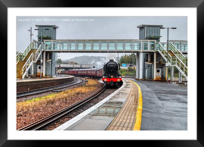 The Flying Scotsman at Perth Scotland Framed Mounted Print by Navin Mistry