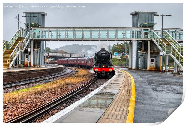 The Flying Scotsman at Perth Scotland Print by Navin Mistry