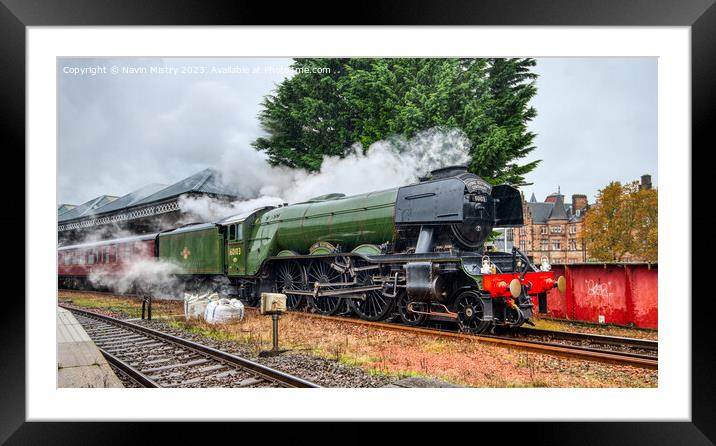 The Flying Scotsman at Perth Scotland Framed Mounted Print by Navin Mistry