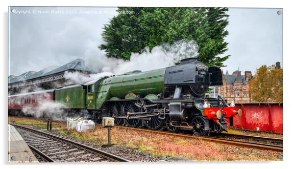 The Flying Scotsman at Perth Scotland Acrylic by Navin Mistry