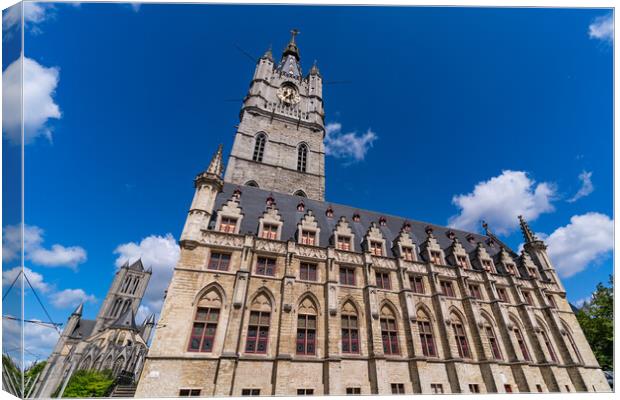 Belfry of Ghent, a medieval tower in Ghent, Belgium Canvas Print by Chun Ju Wu