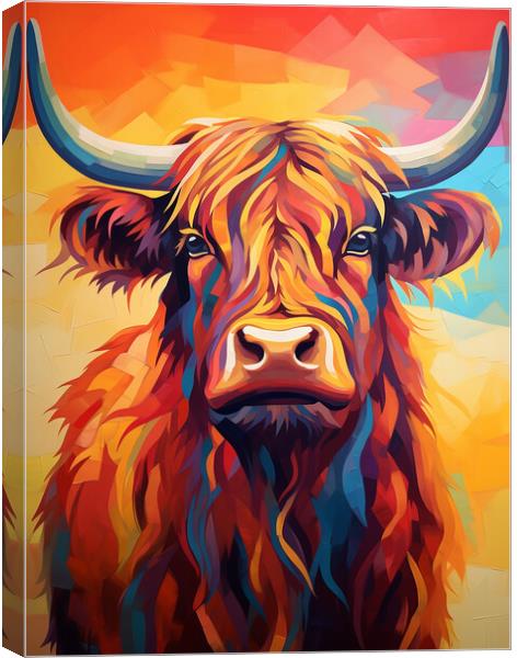 Highland Cow Portrait Canvas Print by Steve Smith