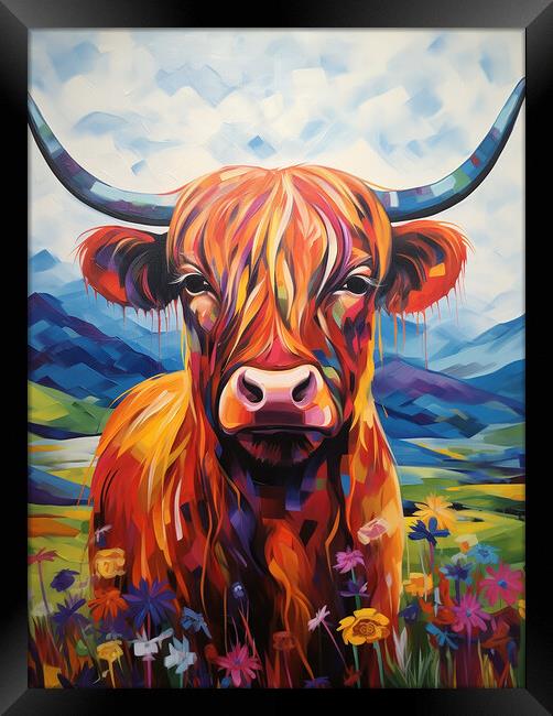 Highland Cow Portrait Framed Print by Steve Smith