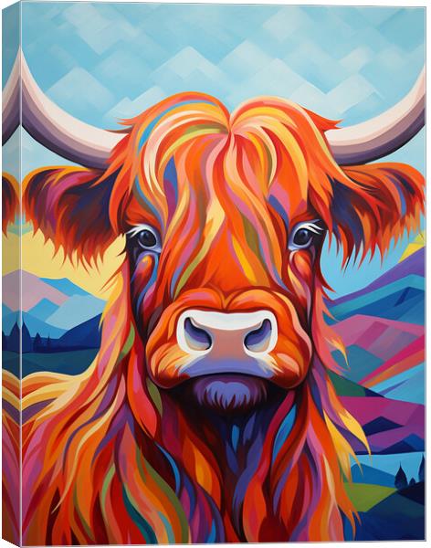 Highland Cow Portrait Canvas Print by Steve Smith