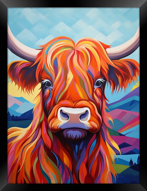 Highland Cow Portrait Framed Print by Steve Smith
