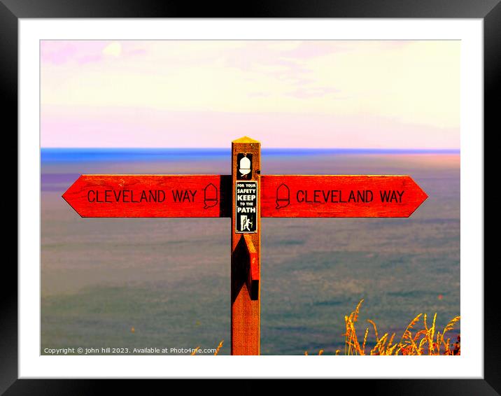 Cleveland Way coastal footpath Framed Mounted Print by john hill