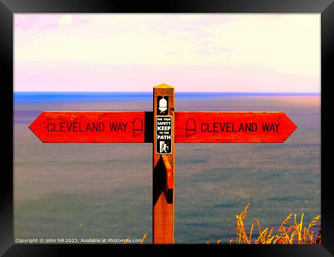 Cleveland Way coastal footpath Framed Print by john hill