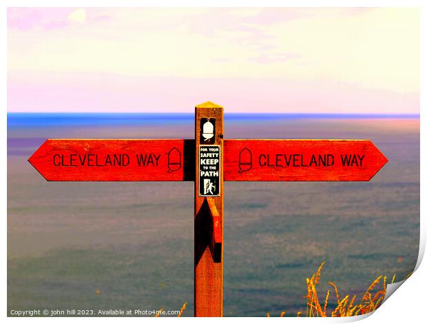 Cleveland Way coastal footpath Print by john hill