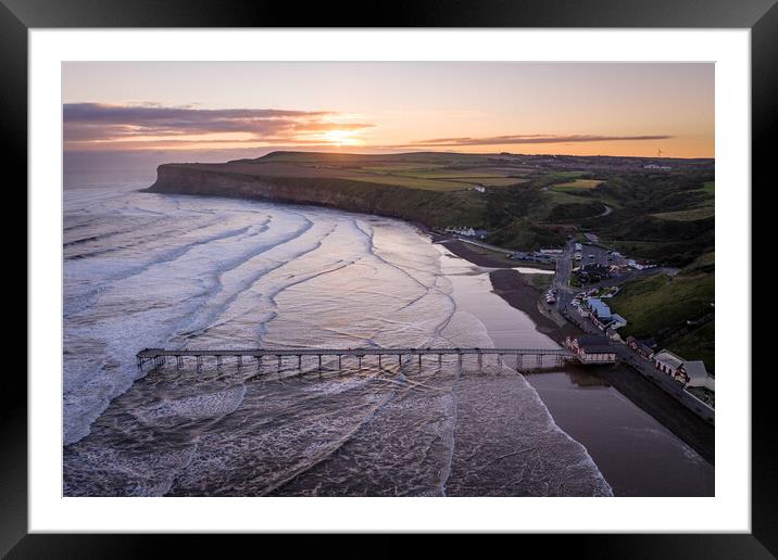 A Saltburn Sunrise Framed Mounted Print by Apollo Aerial Photography