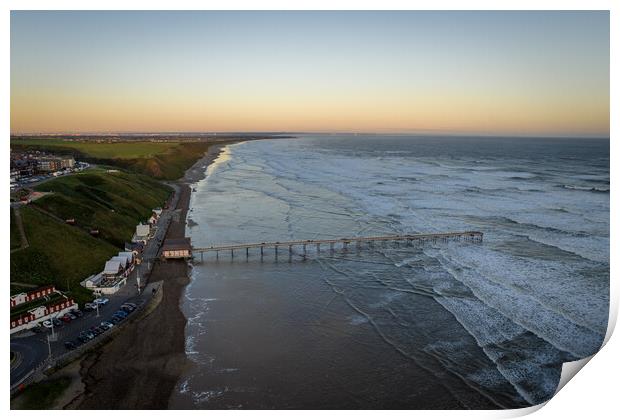 Saltburn at Dawn Print by Apollo Aerial Photography