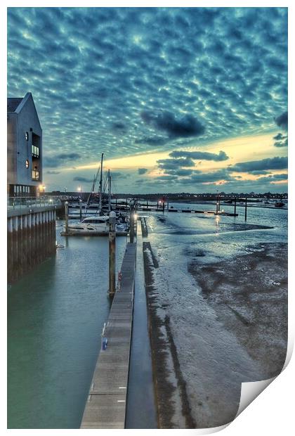 Glorious cloudscape colours over the Brightlingsea Harbour in Essex  Print by Tony lopez