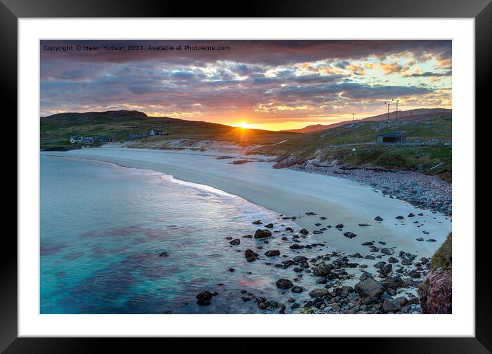 Beautiful stormy sunset over Hushinish  Framed Mounted Print by Helen Hotson