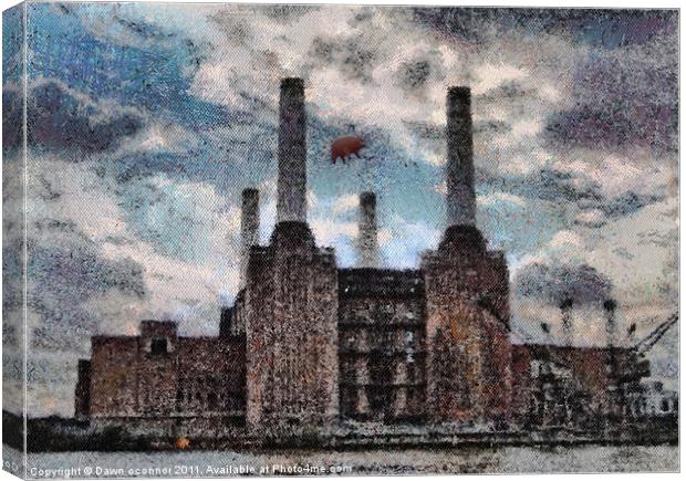 Pink Floyd's Pig, Battersea Power Station Canvas Print by Dawn O'Connor