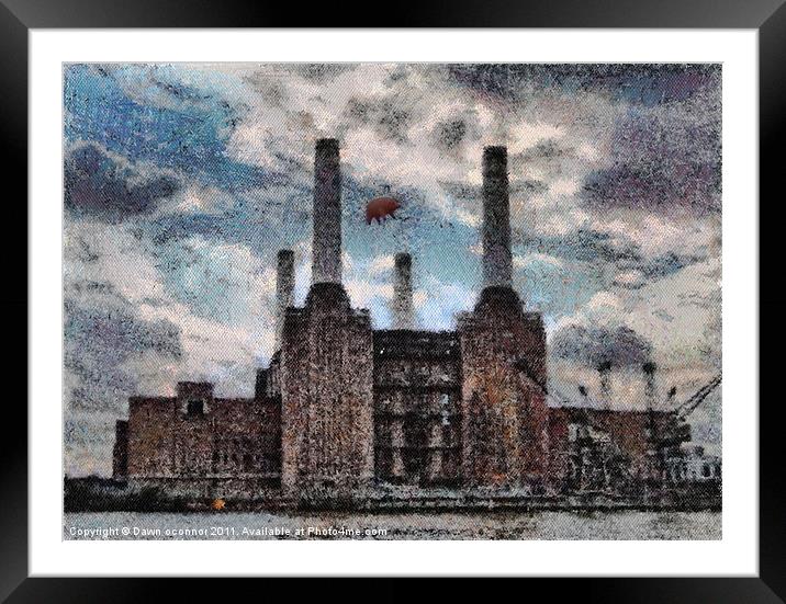 Pink Floyd's Pig, Battersea Power Station Framed Mounted Print by Dawn O'Connor