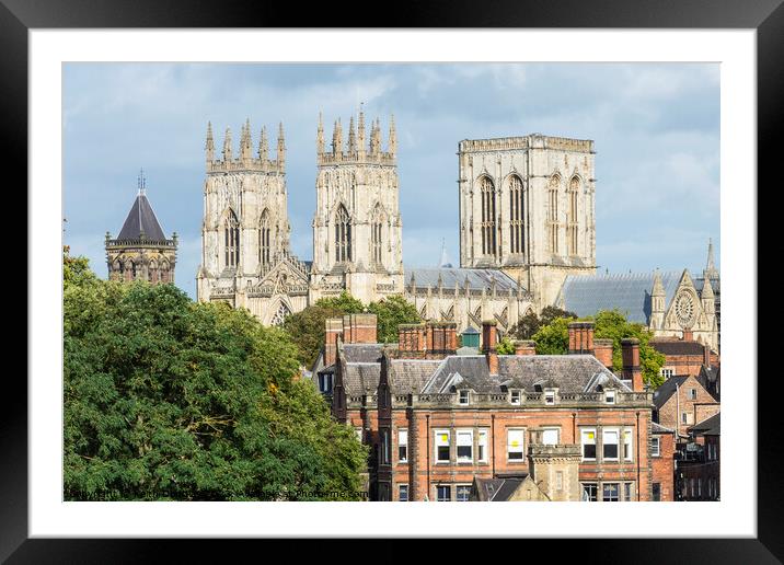 York Minster from the City Walls Framed Mounted Print by Keith Douglas