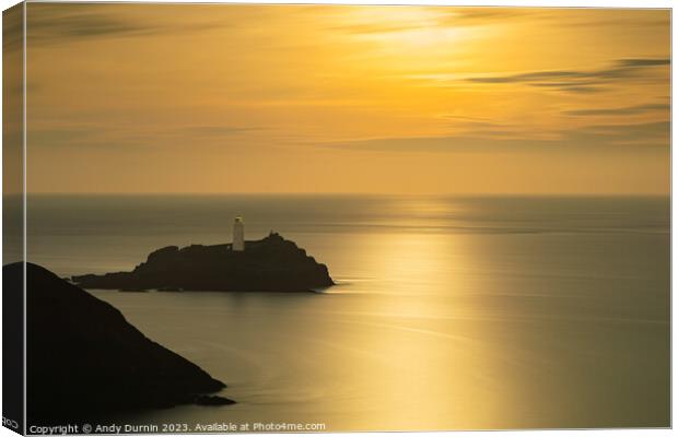 Sunset at Godrevy Canvas Print by Andy Durnin