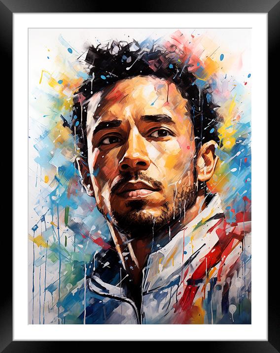 Lewis Hamilton Framed Mounted Print by Steve Smith