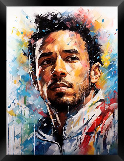 Lewis Hamilton Framed Print by Steve Smith