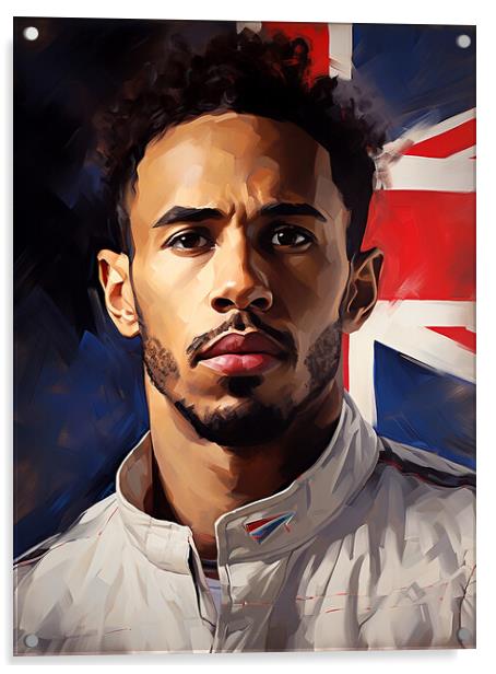 Lewis Hamilton Acrylic by Steve Smith