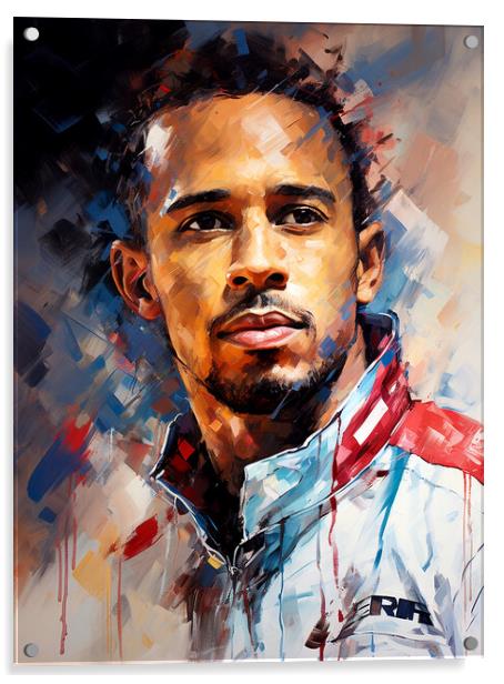 Lewis Hamilton Acrylic by Steve Smith