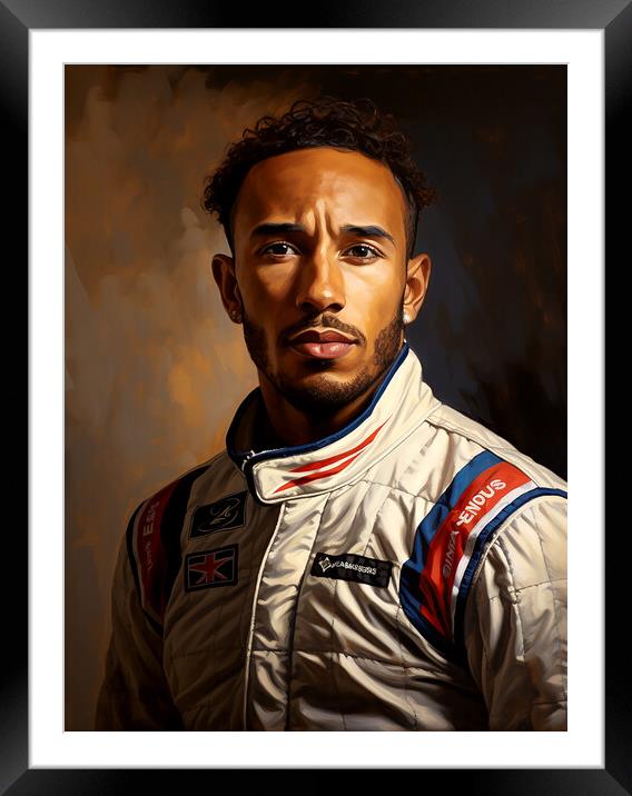 Lewis Hamilton Framed Mounted Print by Steve Smith
