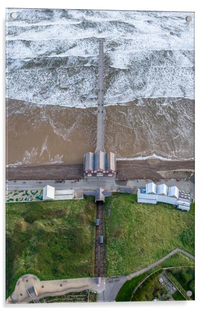 The Cliff Lift and Pier  Acrylic by Apollo Aerial Photography