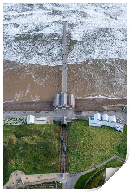 The Cliff Lift and Pier  Print by Apollo Aerial Photography