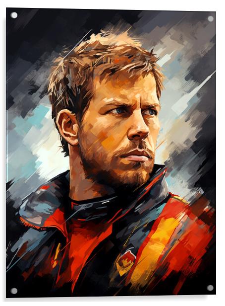 Sebastian Vettel Acrylic by Steve Smith