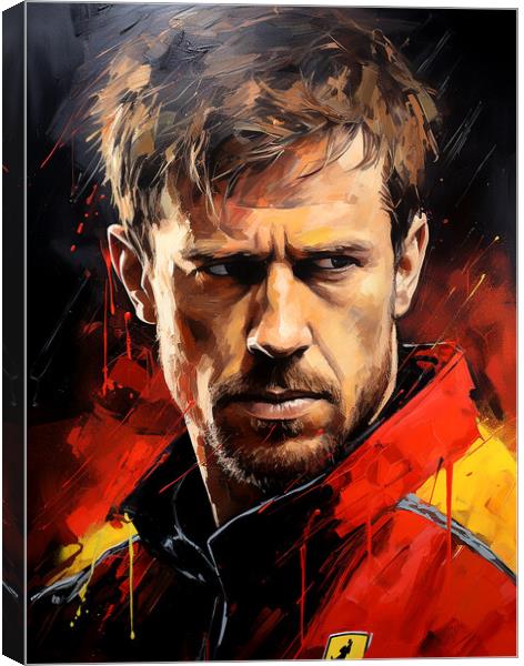 Sebastian Vettel Canvas Print by Steve Smith