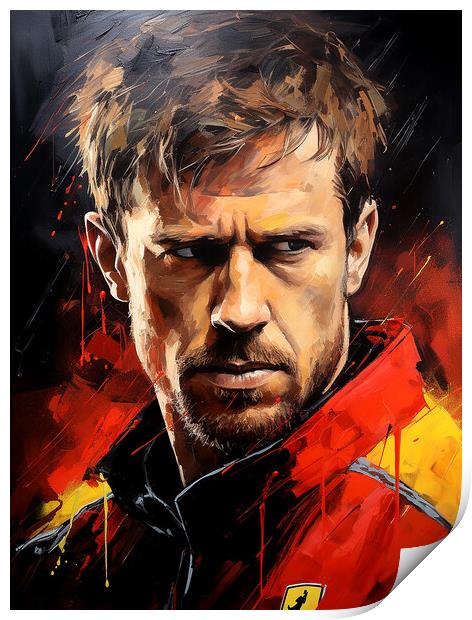 Sebastian Vettel Print by Steve Smith