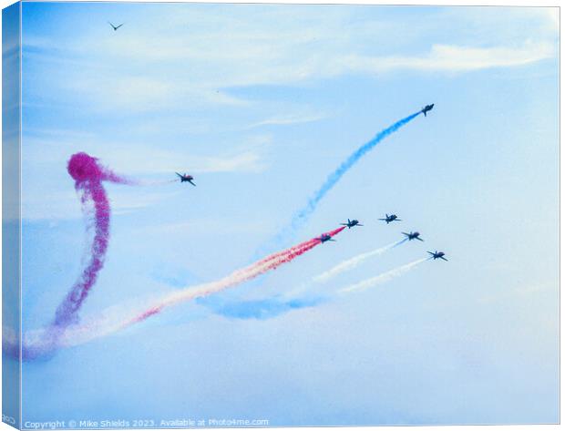 The Red Arrows  Canvas Print by Mike Shields
