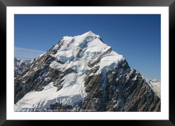 Mount Cook-Southern Alps New Zealand.  Framed Mounted Print by Janet Marsh  Photography